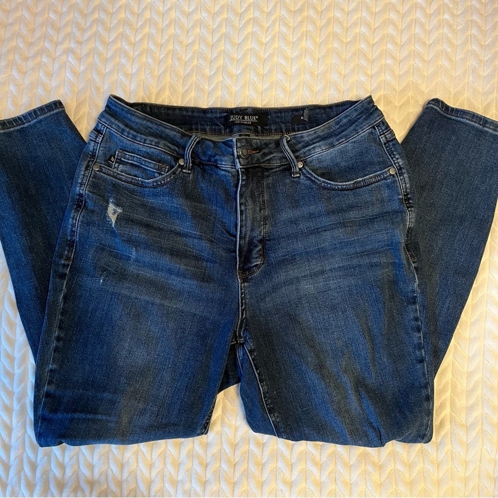 Judy Blue Dark wash Women Distressed Skinny Jeans High rise Stretchy size 16W - Picture 15 of 16